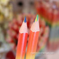 Triangle Jumbo mixed color pencil in pvc tube wooden coloring pencils